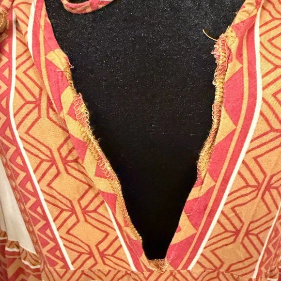 Easel Multicolor Bohemian Long Sleeve Dress - Picture 3 of 7